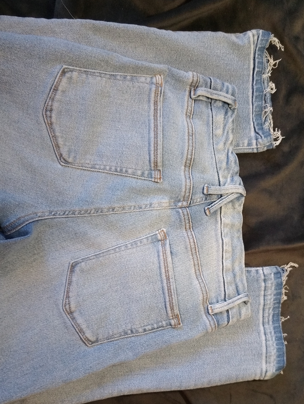 Good American Light Wash Women's Jeans Classic Straight Leg Cropped Raw Hem - 4 - Picture 5 of 6